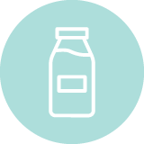 איור של בקבוק זכוכית עם חלב