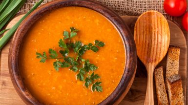 מתכון מרק דיאטתי בריא וטעים של מרק עדשים כתומות